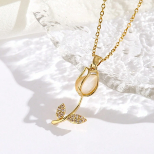 Collar Flor Tulipan Cristal + Caja de regalo