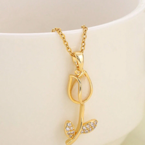 Collar Flor Tulipan Cristal + Caja de regalo