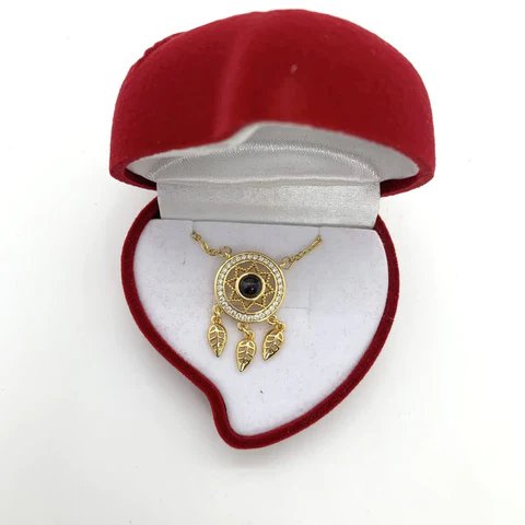 Collar Atrapasueños con Te amo 100 Idiomas + Caja de regalo de lujo