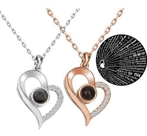 Collar Te amo Proyeccion + Caja de Regalo