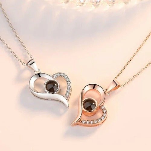 Collar Te amo 100 idiomas + Caja de lujo