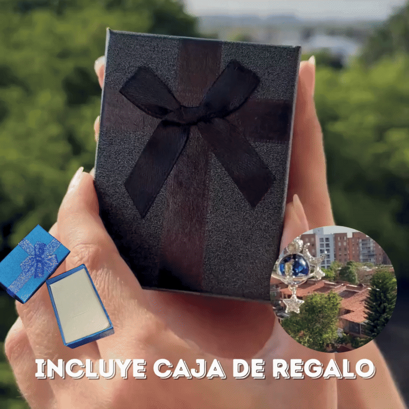 Collar de Galaxia Azul con Estrellas + Caja de regalo