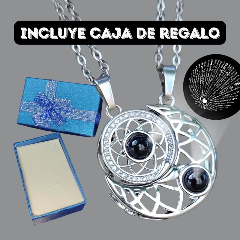 Collar Sol y Luna con proyeccion para Parejas