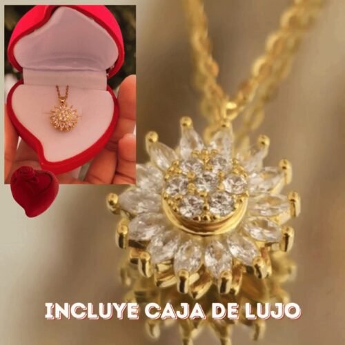 Collar Girasol Giratorio + Caja de Lujo
