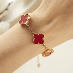 Pulsera Van Cleef Bañada en Oro de 18K + Caja de Regalo